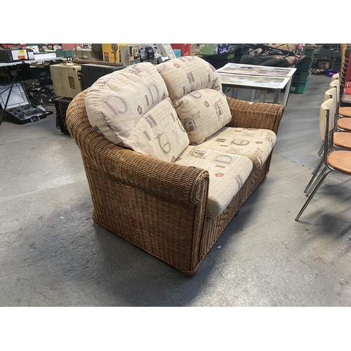465 - Wicker 2 seater conservatory sofa