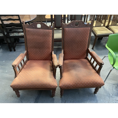 474 - Pair of vintage upholstered lounge chairs