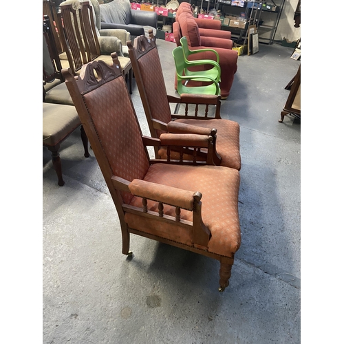 474 - Pair of vintage upholstered lounge chairs