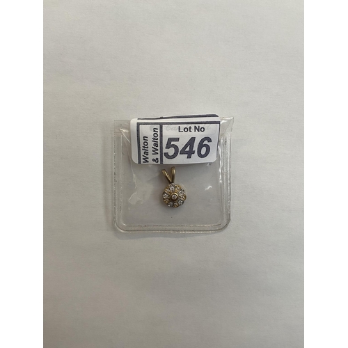 546 - Ornate stone set 9ct gold pendant - Only 10% buyer's premium