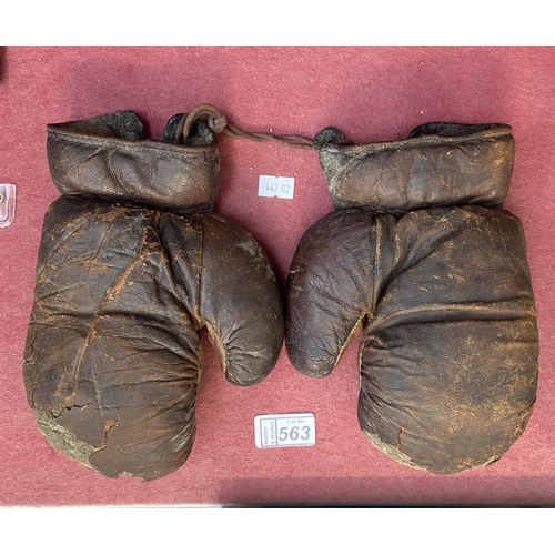 563 - Pair of small antique boxing gloves