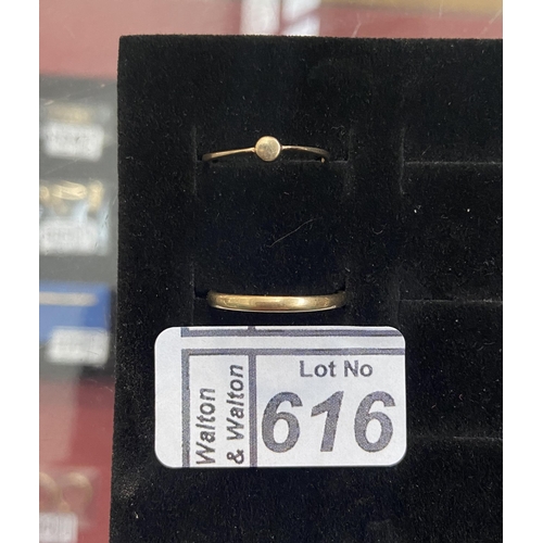 616 - 2 9ct Gold rings - Only 10% buyer's premium
