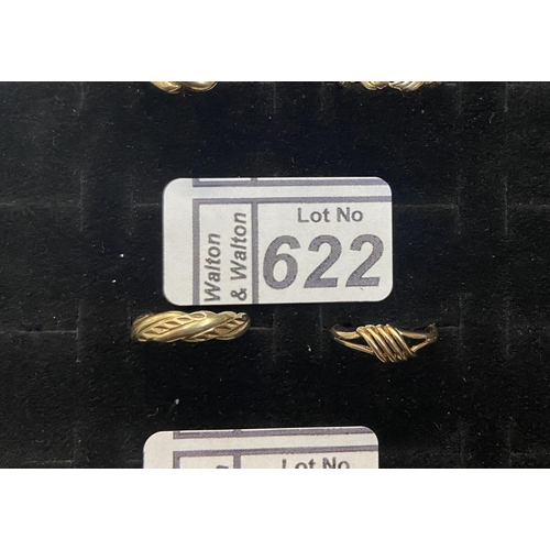 622 - 2 9ct Gold rings - Only 10% buyer's premium