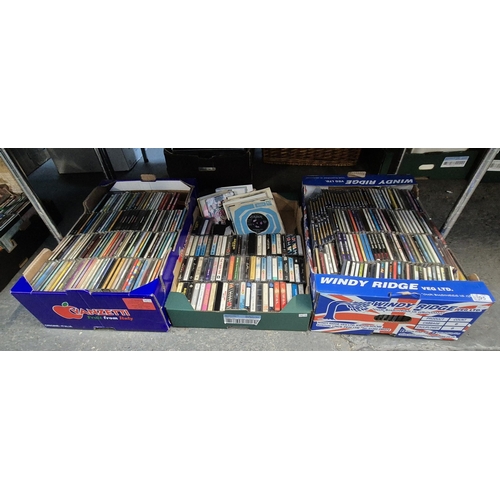 95 - 3 Boxes containing CDs, singles and cassettes