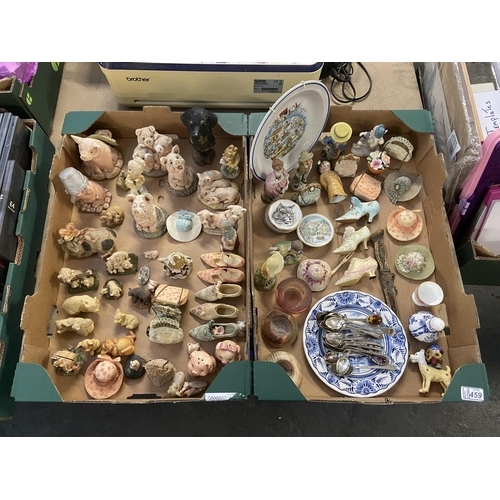 459 - 2 Boxes containing ornaments, collectables, ceramics etc