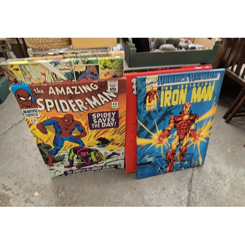 213 - 6 Large Marvel comic book style canvas prints