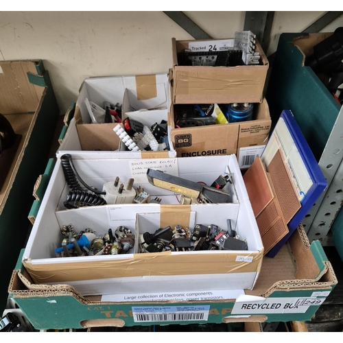 249 - Box containing assorted electrical components including transformers