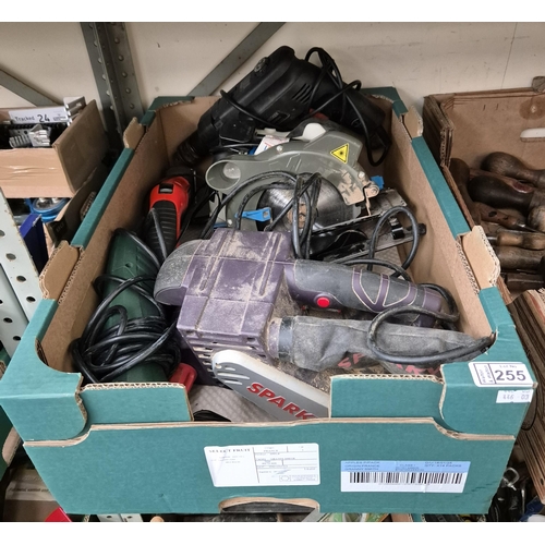 255 - Box containing power tools