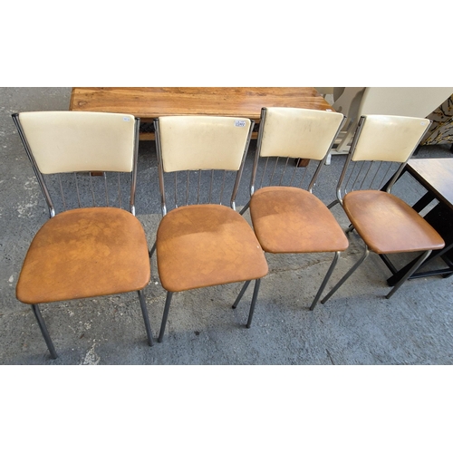 302 - Set of 4 retro metal framed chairs