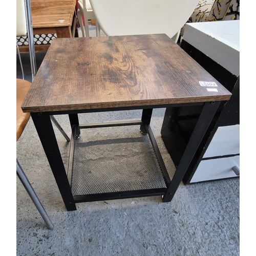 303 - Small industrial style lamp table