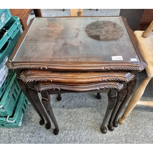 354 - Nest of glass top tables