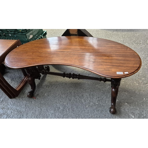 358 - Vintage kidney shaped coffee table