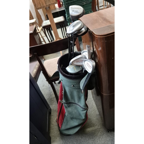 380 - Golf bag containing left handed clubs