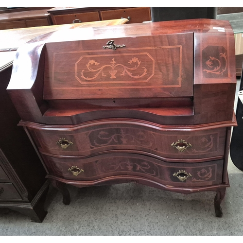 385 - Vintage inlaid writing bureau