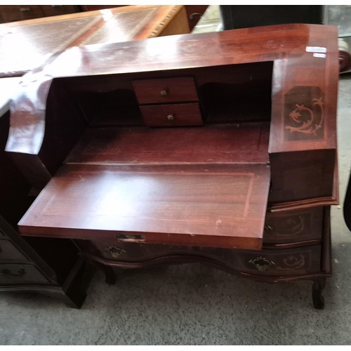 385 - Vintage inlaid writing bureau