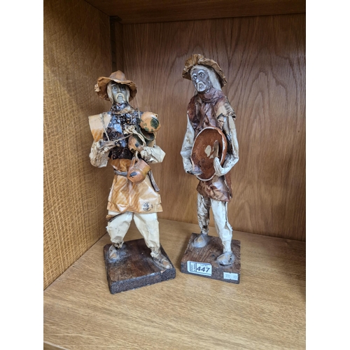 447 - 2 Mexican paper mache figures