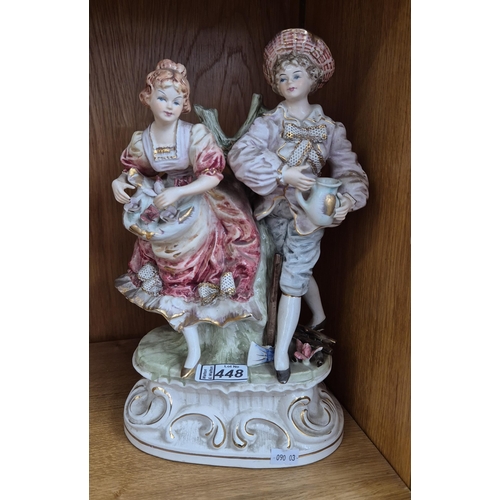 448 - Vintage porcelain figure of a colonial couple