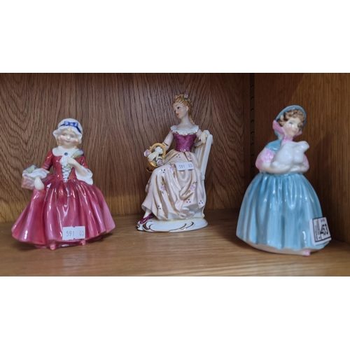 453 - 2 Royal Doulton ladies and a Maruri figure by Alfretto