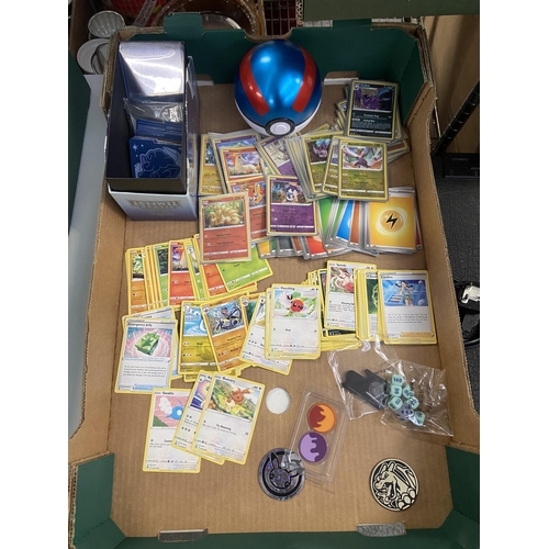 464 - Box containing Pokemon cards and other Pokemon collectibles