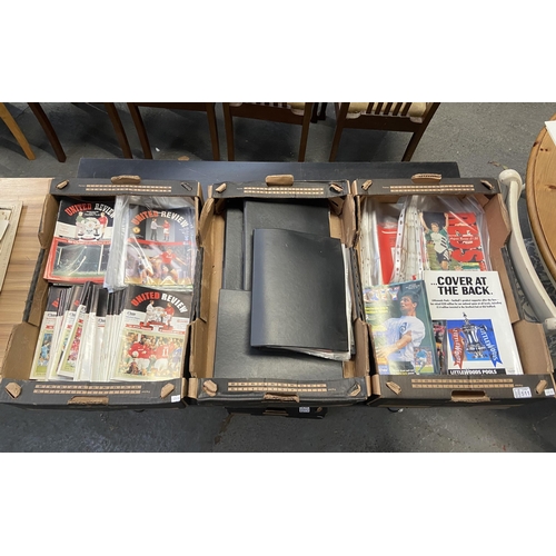 511 - 3 Boxes containing football programmes including Manchester United