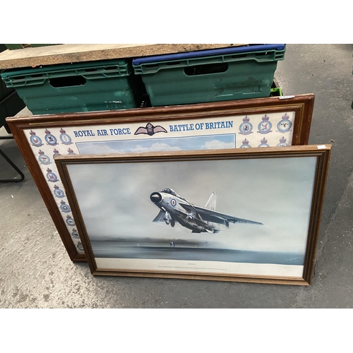 520 - 2 Large framed and glazed RAF prints