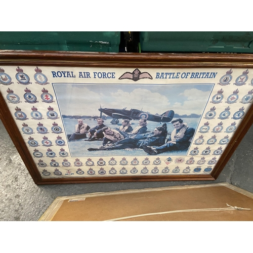 520 - 2 Large framed and glazed RAF prints