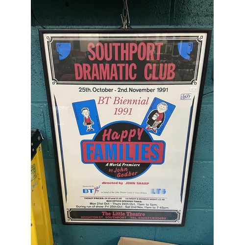 577 - Framed and glazed 'Southport Dramatic Club' poster