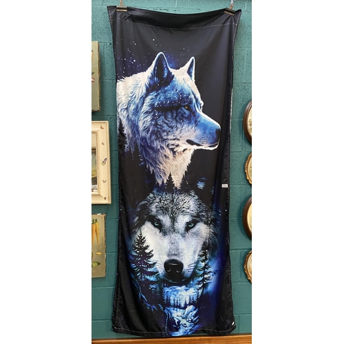 584 - 2 Large wolf wall hangings