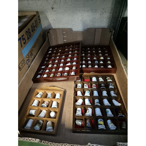 6 - 2 Boxes containing collectible thimbles and tins