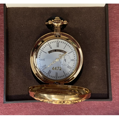 606 - Boxed Flying Scotsman '100mph world record' pocket watch