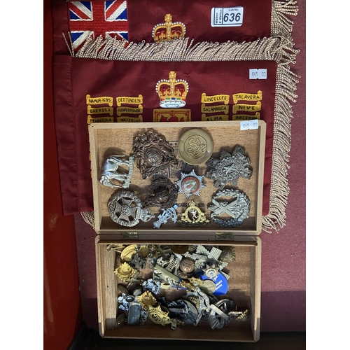 636 - Quantity of military hat badges and pendants