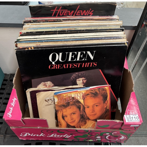 110 - Box containing records including Queen and Diana Ross