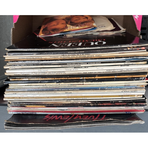 110 - Box containing records including Queen and Diana Ross