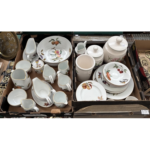 117 - 2 Boxes containing Royal Worcester Evesham etc