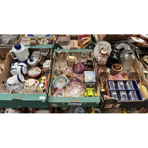 127 - 3 Boxes containing an abalone shell, art glass and a Bavarian coffee service