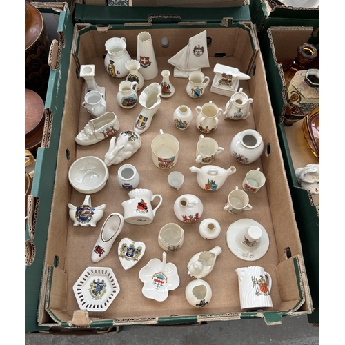 135 - Box containing vintage crested ware