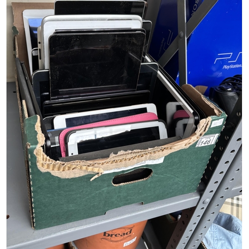 146 - Box containing a quantity of tablets and iPads A/F