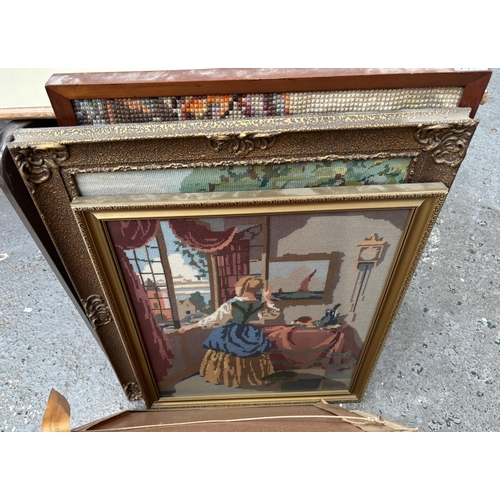 241 - Quantity of framed and glazed cross stitches