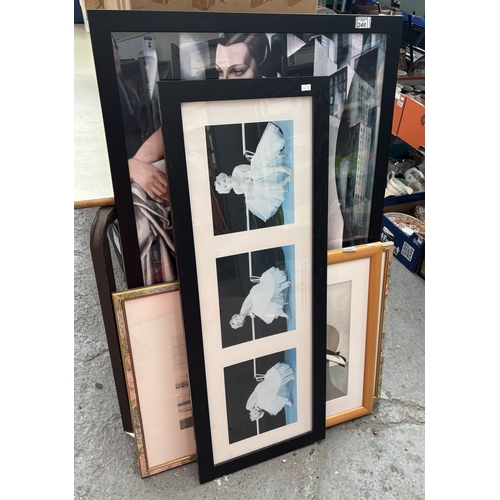 246 - Quantity of framed and glazed prints including Marilyn Monroe
