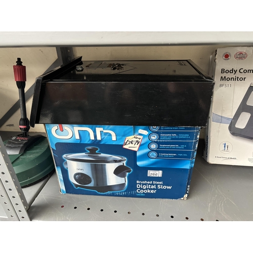 266 - Digital slow cooker, and a compact mail box