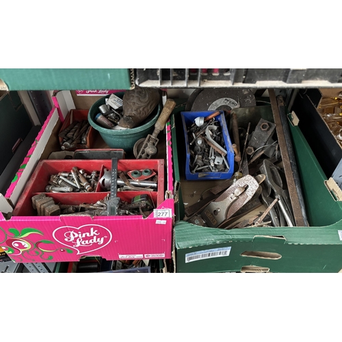 277 - 2 Boxes containing woodworking planes, drill bits etc