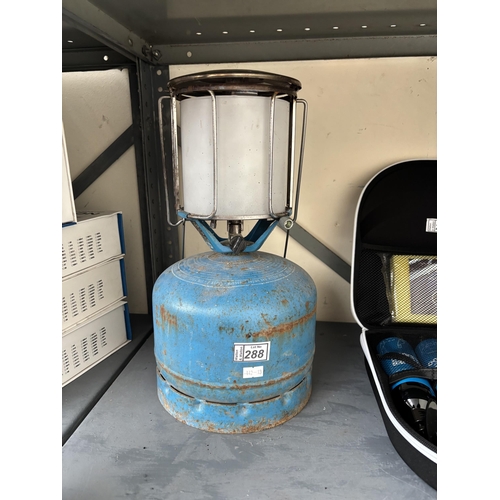 288 - Belvedere gas lantern including a full gas bottle