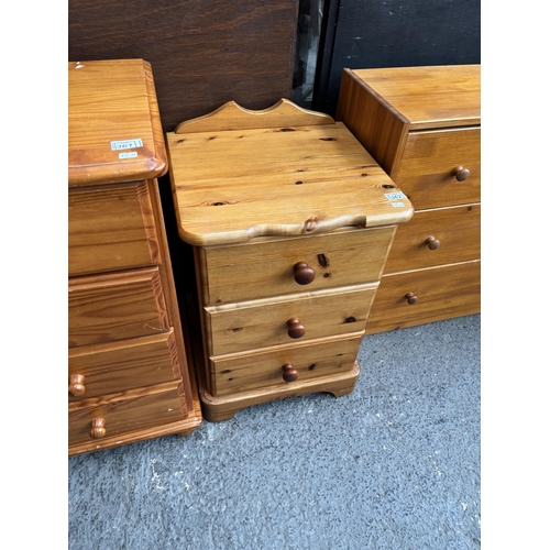 362 - Pine 3 Drawer bedside