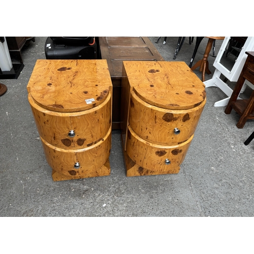 391 - Pair of Art Deco veneer bedsides