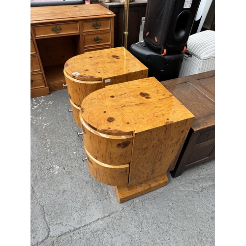 391 - Pair of Art Deco veneer bedsides