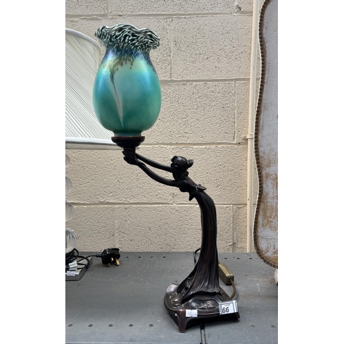 66 - Art Nouveau style art glass lamp