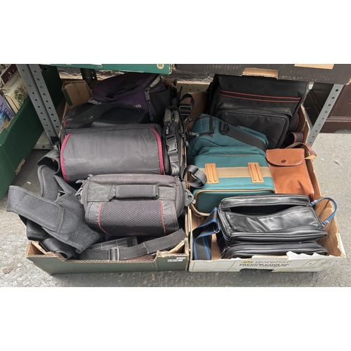 74 - 2 Boxes containing assorted camera bags