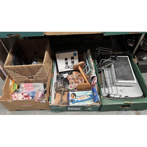 78 - 3 Boxes containing new make-up brushes, incense and a telephone