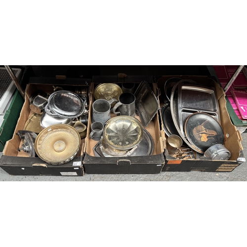 81 - 3 Boxes containing assorted plated ware