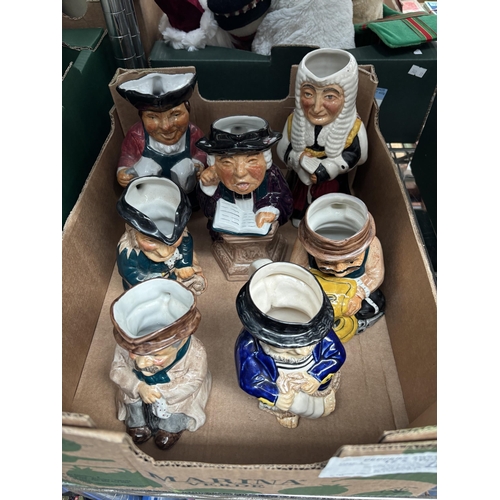 97 - Box containing Roy Kirkham character jugs